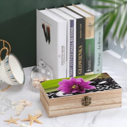 Boîte en bois fleur violette pour sublimer votre coiffeuse