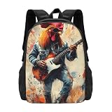 CSIVKEJ Mochila para homens e mulheres, leve, para viagens diárias, viagens de negócios, trilhas, Funny Rooster 19, One Size