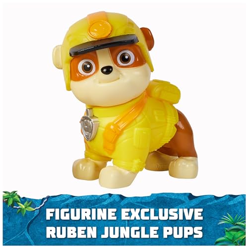 Paw Patrol - Pat Patrouille - Véhicule Figurine Ruben Jungle Pups - Voiture Figurine À Collectionner - Thème Jungle - Pat Patrouille Jouet - Voiture Enfant - Jouet Enfant 3 Ans Et +