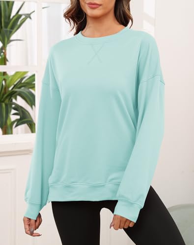 Smile Fish Women's Crewneck Sweatshirt Long Sleeve Side Split Tunic Tops Relaxed Fit Fall Shirts2