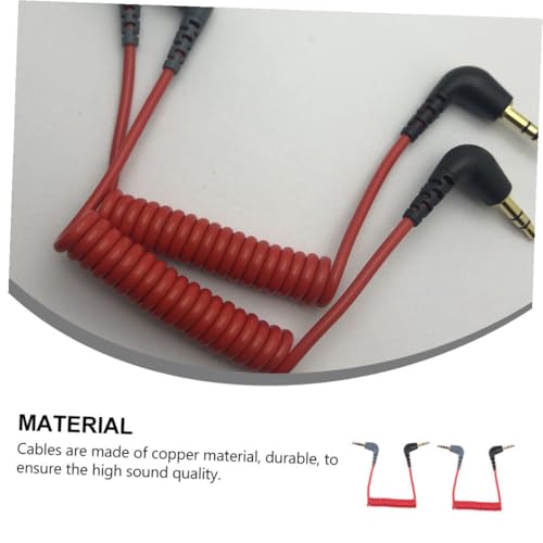 Cable de audio extensión Jack 3.5mm 0.75m 2 piezas rojo miniatura 3