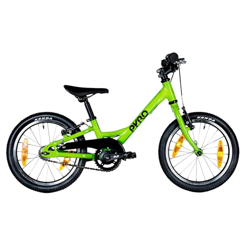 TechniBike PYRO Sixteen - leichtes Kinderfahrrad 16 Zoll für Mädchen und Jungen (mitwachsender Lenker, niedriger Einstieg, nur 5,6 kg), Grün TechniBike PYRO Sixteen - leichtes Kinderfahrrad 16 Zoll für Mädchen und Jungen (mitwachsender Lenker, niedriger Einstieg, nur 5,6 kg), Grün