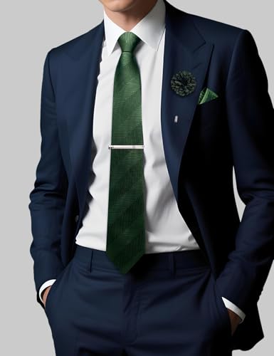 Image of DiBanGu Silk Pre-tied Ties for Men Formal Adjustable Necktie Set