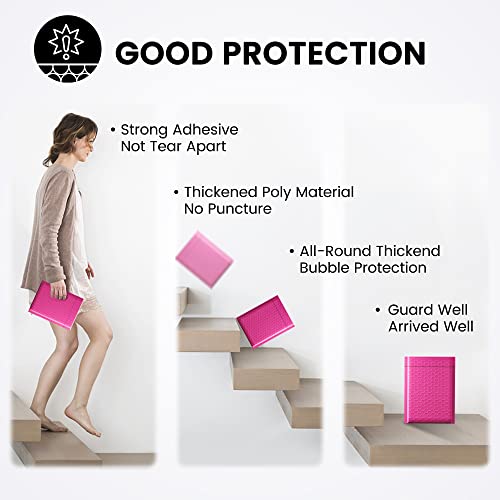 Image of Fuxury Bubble Mailers 6x10 inch 100 Pack Pink Thick Padded Envelopes Usable Size 6x9 inch Mailing Envelopes Bubble Padded, Shipping Bags for Mailing,Packaging, Small Business, Boutique, Bulk #0