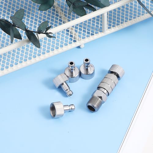 Adaptador de aerógrafo RUNROTOO con conector rápido de metal para mangueras de pintura 5