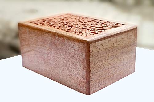 S.b.arts Wooden Cremation Urns For Human Ashes, Keepsake Urn Box For Pet Ashes, Decorative Pet Memorial Urns, Wood Casket Urn For Pets, Cat, Infant, Adult Memorial Urns, Burial Urns For Ashes- Medium #TOP3