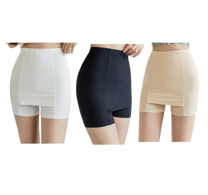 sensual lady Women Seamless Safety Pants for Skirts Dresses, Cover Triangle Area No Trace No Roll Border Naked Buttock Insulation Layer. Pack of 3.-picture-49