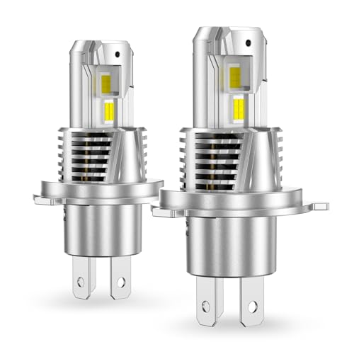 Image of H4 LED Bulbs Combo, 80000LM 6500K Output Canbus Ready, 9005 9006 headlight For Powersports IP68 60000Hrs Lifespan, 1:1 Size Real Halogen, 3Mins Installation, 4 Pack