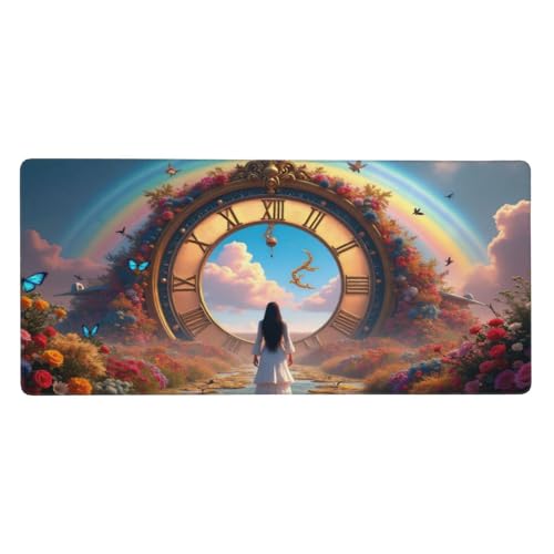 Tapis de bureau horloge magique de jardin pour transformer votre espace de travail à la maison
