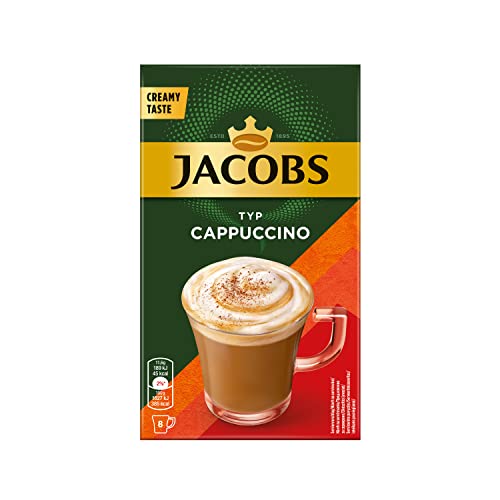 Jacobs Cappuccino Kaffeespezialität, 8 Sticks mit löslichem Bohnenkaffee, 1 x 8 Getränke