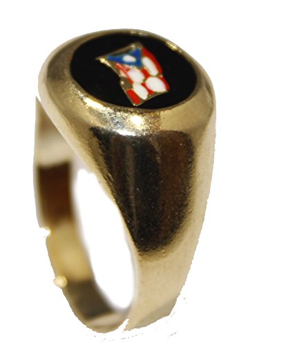 Diamantados Of Fla Puerto Rico Flag Ring 18K Gold Plated Ring - Puerto Rico Size 9 #TOP2