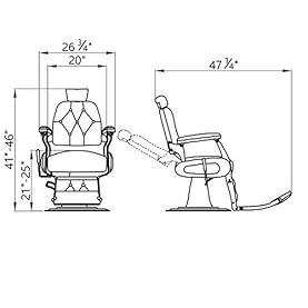 Alternative view of Dir Barber Chair, Heavy Duty Hydraulic Barbering Chairs, Titan Red