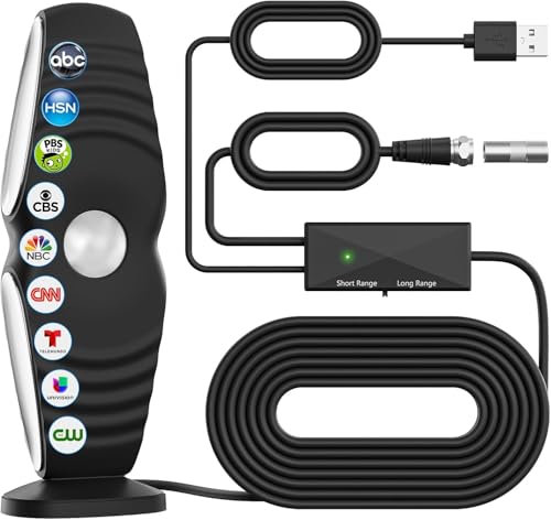 TV Antenna for Smart TV Indoor, Smart Chip for Digital TV Antenna for Local Channels Support 4K...