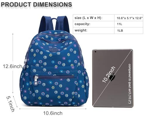Image of Pealwel Mini Backpack Purse for Women,Small Nylon backpacks for Ladies Backpacks Women Anti Theft Travel Bag (Floral)
