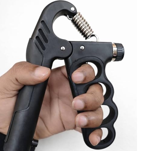 Image of 5KG To 100KG Weight Adjustable Hight Quality Hand Gripper for Men & Women |Hand Grip|Finger Exerciser|Power Gripper|Hand Exerciser Equipment|Hand Strengtheners with Counter 4 hole finger gripper (Black)