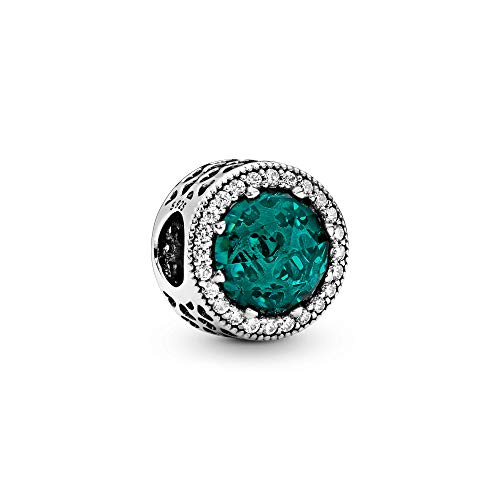Pandora Jewelry Sparkling Sea Green Crystal and Cubic Zirconia Charm in Sterling Silver