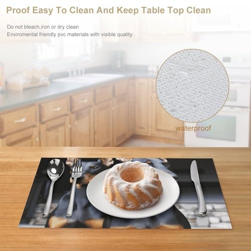 Sets de table de qualité supérieure Doberman, l'élégance durable en PVC - 5