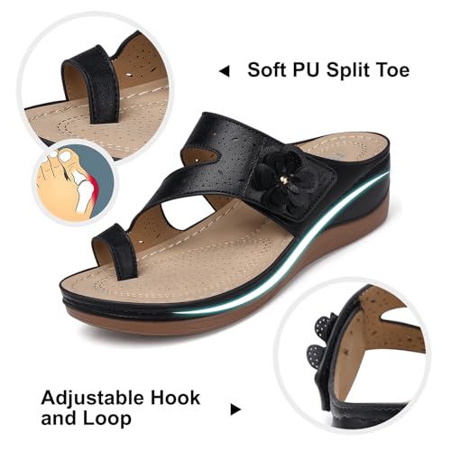 TEMOFON Flip Flops for Women Dressy: Comfortable Walking Summer Sandals Woman 2025 - Slip On Split Toed Thong Sandal2