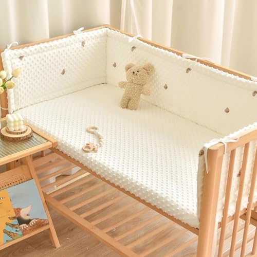 LYMLYB 1 Pieza Nido Cuna para bebé,Suave,Borde Cuna Fibra poliéster, protección Bordes,Protector Cuna para bebé,Borde Cuna,Protector Cama,Cuna Transpirable para bebé NES,C,70.9x11.0inches