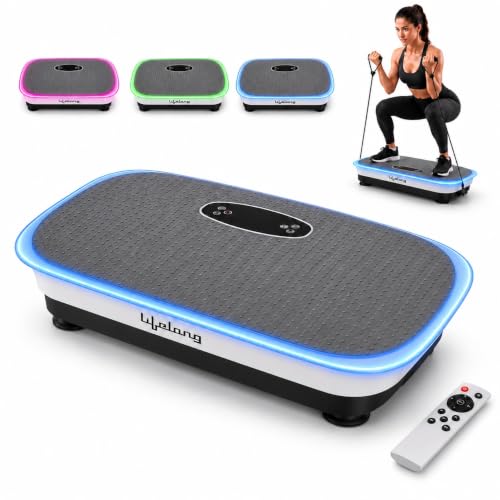 Image of Lifelong Vibration Plate Exercise Machine with Remote & Resistance Bands |Home & Gym Full Body Massager Machine for Pain Relief, Tone Muscles & Weight Loss| 9Programs, 120Speeds, 20Timers, Bluetooth