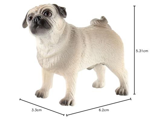 Bullyland 65425 - Spielfigur Mops Percy, ca. 6,2 cm große Tierfigur, detailgetreu, PVC-frei, ideal als kleines Geschenk für Kinder ab 3 Jahren