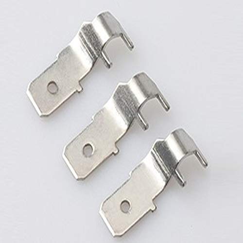 Davitu Terminals - 6.3mm circuit board insert copper tin-plated welding insert 6.3 flag insert - (Color: 100pcs)