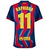 Raphinha Men’s Soccer Jersey Fan Version Short Sleeve Shirt for Game Day, Training, or Casual Wear 2025 (US, Alpha, Small, Regular, Regular, 4th Kit)