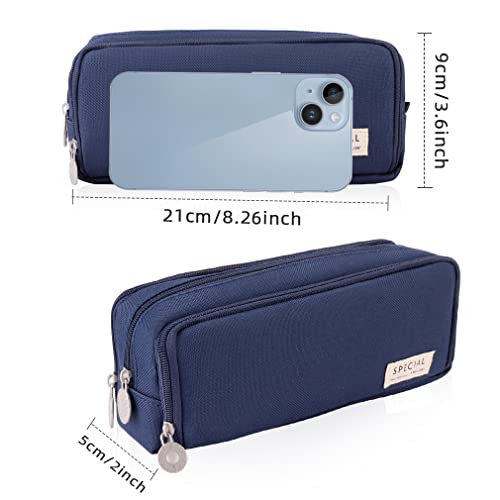 Image of iSuperb Large Pencil Case 3 Compartments Pencil Pouch Big Capacity Pencil Bag for Kids Teen Girls Boys Student School Supplies Oxford Organizer Pen Bag Cosmetic Makeup Pouch