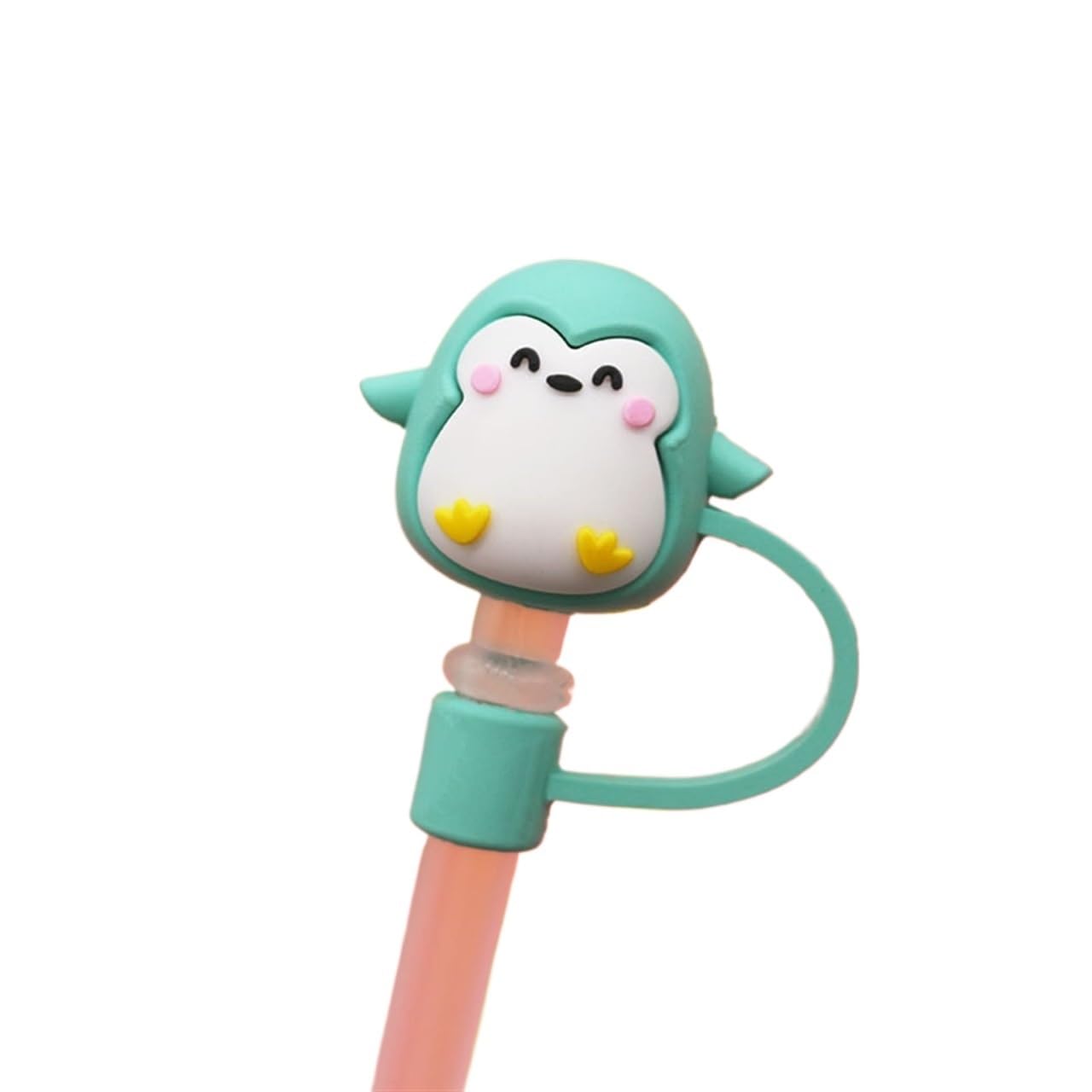 YLWX 6 pcs Straw Topper Cover Simple Modern Dust Reusable Drinking Bottle Protector Water Cup Decorations(Penguin)