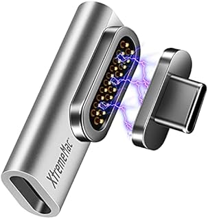 XtremeMac Magnetic USB C adapter for charging and data transfer for MacBook, iPad and other USB-C devices, 5A / 100W quick charge function and 10Gb/s data transfer