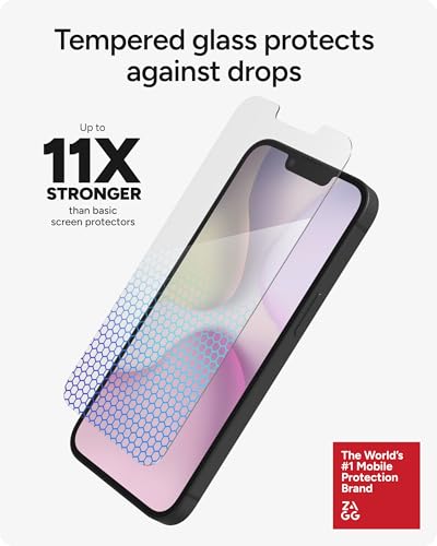Image of ZAGG XTR5 Screen Protector for iPhone 17e / 16e / 14 /13 / 13 Pro - Glass, Blue Light Protection, 11X Stronger, Eyesafe CPF60 Tech, Anti-reflective Tech, Touch Sensitive Tempered Glass, Easy To Install