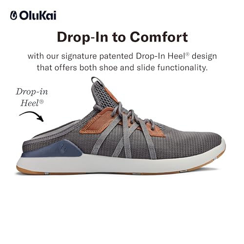 Image of OluKai Mio Li Men's Casual Sneakers, Hands-Free Drop-in Heel | Wear Slip-On or Laced, Breathable Knit Mesh, All-Day Cushioned Comfort, Athletic Walking Shoe, Runs Small So Size Up
