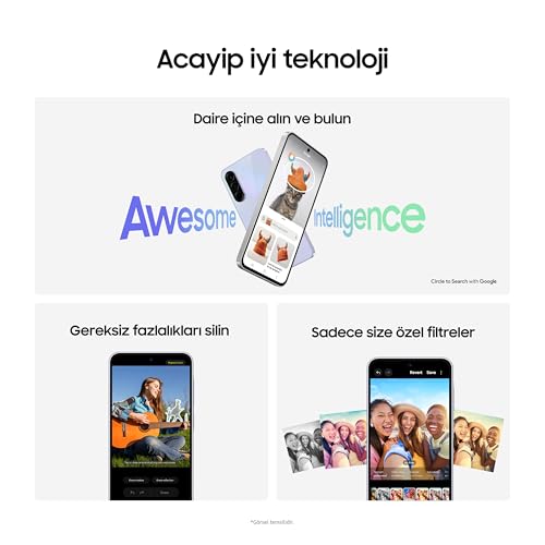 Samsung Galaxy A36 5G, Android Akıllı Telefon, 256GB Depolama, 8GB RAM, Açık Gri, 6x İşletim Sistemi Yükseltmesi, Büyük Ekran, Sekiz Çekirdekli İşlemci