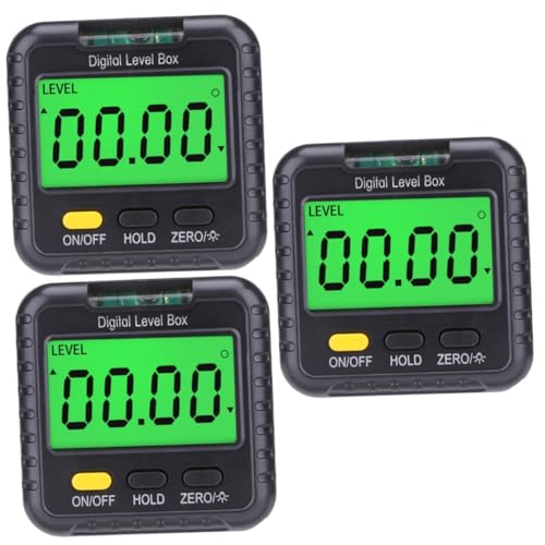 Gadpiparty 3pcs Box Magnetic Digital Level Angle Gauge Protractor Inclinometer for Sola Level Digital Angle Magnetic Inclinometer Measuring Layout Tools
