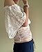 Women Sexy See Through Sheer Mesh Lace Top Multifunctional Button Drape Going Out Top Fashion Blouse Outfits (White, S)