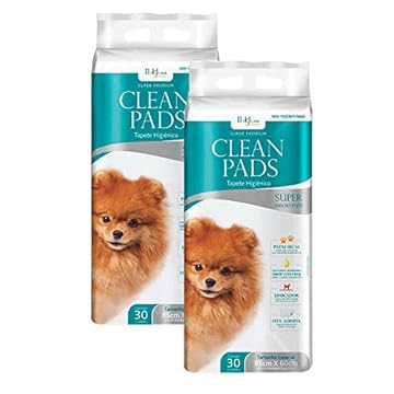 Kit 2 Tapetes Higiênicos Cães Clean Pads C/30 unidades
