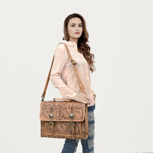 American Darling Briefcase Hand Tooled Genuine Leather Western Women Bag Handbag | for Cute Laptop2