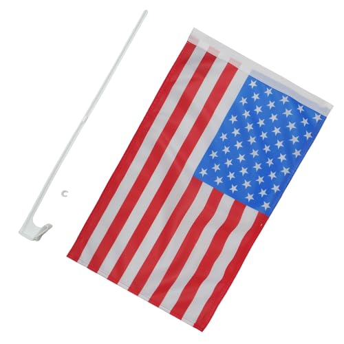 Image of United States Car Flag 18'' x 12'' - USA - US - American Car flags 30 x 45cm - Banner 18x12 INCHES PLASTIC STICK - AZ FLAG