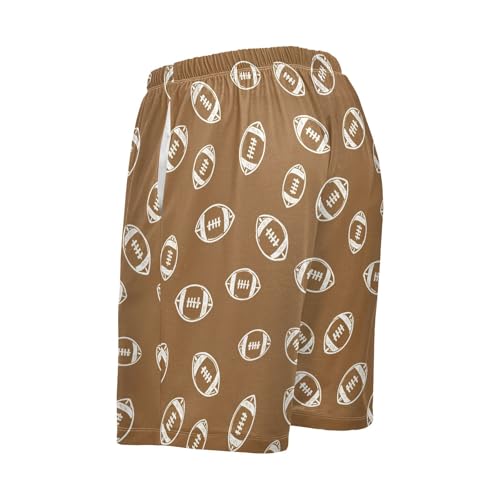 Men's Pajama Shorts Sport Football Brown Pajama Bottoms Casual Athletic Sleep Shorts with Pockets 23029443