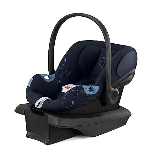 Image of Cybex Aton G Infant Car Seat with Linear Side-Impact Protection, 11-Position Adjustable Headrest, in-Shell Ventilation, Easy-in Buckle, Safelock Base, Ocean Blue