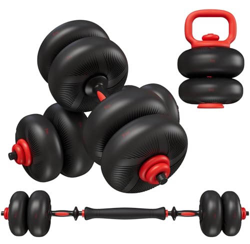 Verstellbare Kurzhanteln 20kg, 25kg Hanteln Set mit Verbindungsstück, 4-in-1 Dumbbell