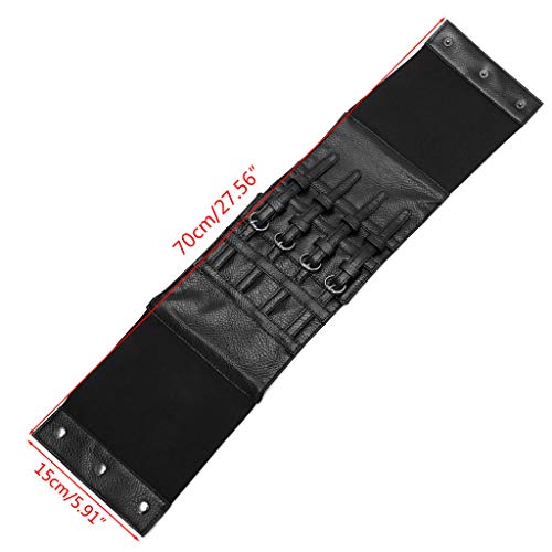 Retro Lady Waist Shape Corset Wide Elastic Faux Leather Belt Stretch Waistband3