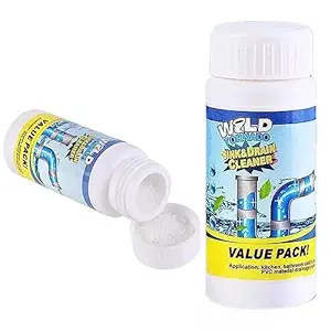 DRIXTY Expert Drain Cleaner Powder Effective Sink Cleaner, Powerful Clog Remover for Kitchen and Toilet, Unclogs Pipes, Washbasins, & Septic Tanks Removes Blockages in Just 30 Mins Pipe Dredging Agent