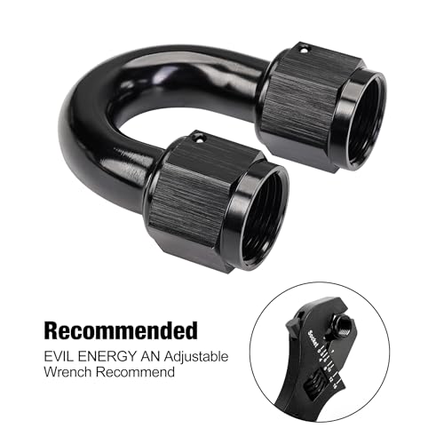 Image of EVIL ENERGY 8AN Female to 8AN Female 180 Degree Swivel Coupler Union Fitting Adapter Aluminum Black