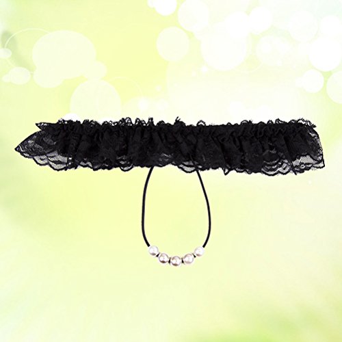 Calcinha de lingerie feminina sexy com fio dental e elástico da SUPVOX com contas e calcinha de croc