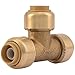 SharkBite 3/8 Inch (1/2 Inch OD) Tee, Push to Connect Brass Plumbing Fitting, PEX Pipe, Copper, CPVC, PE-RT, HDPE, U360LFA