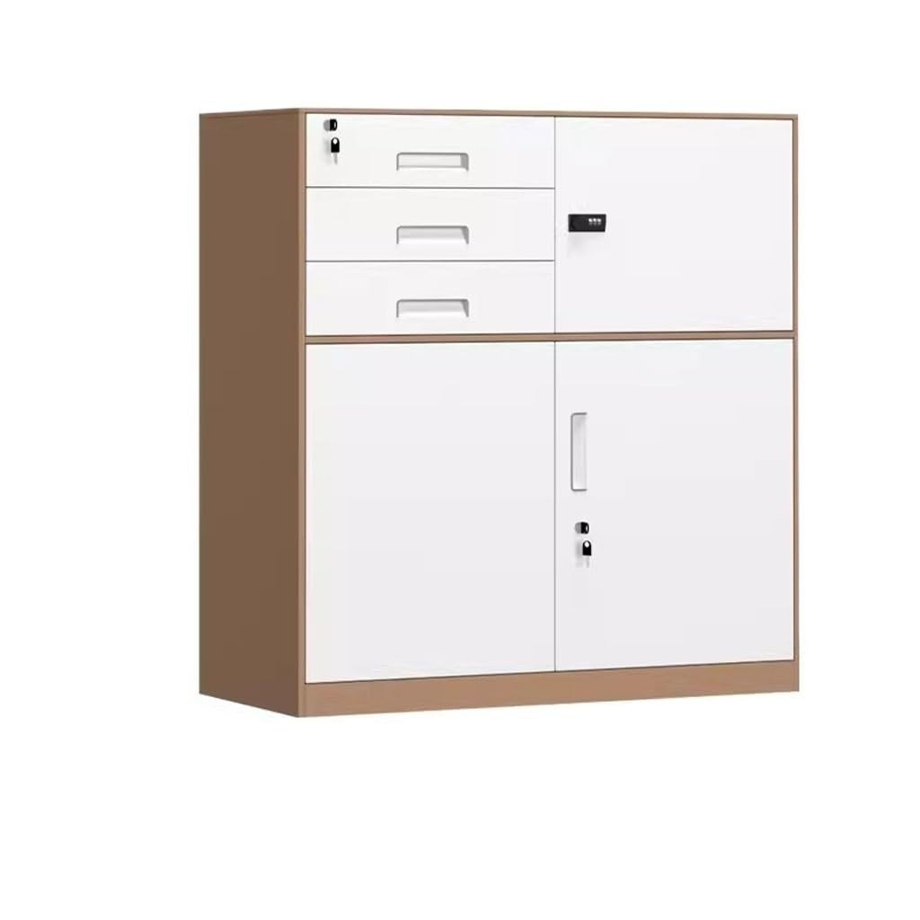 Aioneer Metal Vertical File Cabinet With Lockable Storage And Adjustable Dividers For Home Office-D-85 * 93 * 102cm