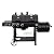 Char-Griller 3070 Texas Trio 3-Burner Dual Fuel Grill with Smoker in Black