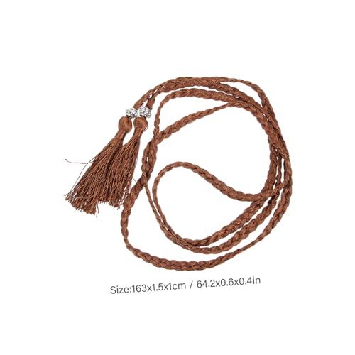 Hemoton 5pcs Woven Tassel Waist Belts for Women Multi Color Rope Belts for Dresses Skirts Pants Versatile Decorative Waistband2