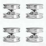 Monosaudio High-End Isolationsfüße Lautsprecherspikes, Vibrationsentkopplung für Lautsprecher, Verstärker, Plattenspieler, DAC & HiFi-Geräte, Dämpferfüße zur Klangoptimierung, 4er Set, Silber, SP2720